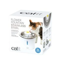 Bebedero Fuente Catit Flower Fountain De Acero, 3 L -Mascota Tienda 135197 hagencontainer catit blumentrinkbrunnen edelstahl trinkbrunnen 3liter hs 02 1