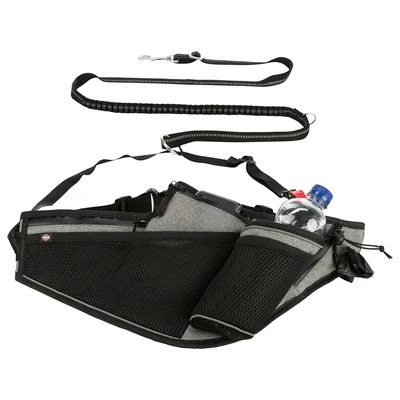 Correa De Jogging Con Cinturón Trixie Gris Y Negra Para Perros 6 Correa De Jogging Con Cinturón Trixie Gris Y Negra Para Perros - Imagen 4