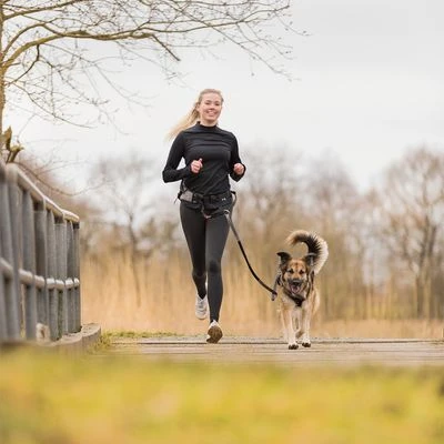 Correa De Jogging Con Cinturón Trixie Gris Y Negra Para Perros 5 Correa De Jogging Con Cinturón Trixie Gris Y Negra Para Perros - Imagen 3