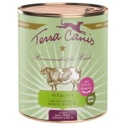 Terra Canis Vitality Comida Húmeda Para Perros 6 X 800 G -Mascota Tienda 203904 pla terracanis fitnessmenu rind 800g hs 01 7
