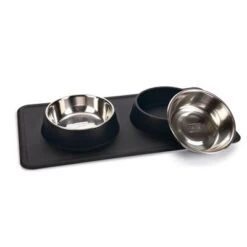 Comedero Doble Karlie Diner Set Silikon Dex Con Base De Silicona -Mascota Tienda 209001 karlie dinerset silikon dex schwarz hs 02 5