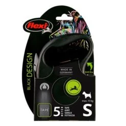 Correa Extensible Flexi Black Design Con Cinta De 5 M -Mascota Tienda 252323 pla flexi blackdesign gurtleine schwarz 5m medium hs 01 6