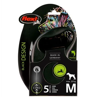 Correa Extensible Flexi Black Design Con Cordón De 5 M 7 Correa Extensible Flexi Black Design Con Cordón De 5 M - Imagen 5