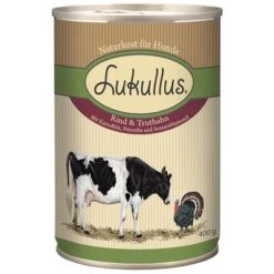 Pack Ahorro: Lukullus 24 X 400 G -Mascota Tienda 28058 pla lukullus rind truthahn 6 x 400 g 9