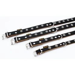 Collar De Cuero Heim Edelweiß Color Negro / Natural Para Perros -Mascota Tienda 298196 298197 297015 298296 heim halsband edelwei hs 08 3