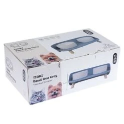 TIAKI Comedero Doble De Cerámica Para Mascotas -Mascota Tienda 302496 tiaki napf duo grau fg 6139 1