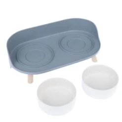 TIAKI Comedero Doble De Cerámica Para Mascotas -Mascota Tienda 302496 tiaki napf duo grau fg 6152 3