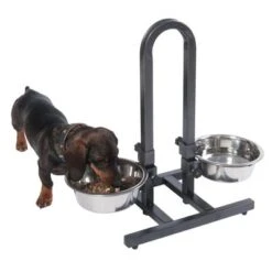 Soporte Ajustable Con Dos Comederos De 1,6 L -Mascota Tienda 313525 u hundebar 04 dsc9192 5