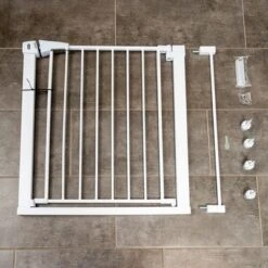 Barrera Blanca TIAKI Con 7 Cm De Extensión Para Perros -Mascota Tienda 334597 tiaki dog gate white fg 8223 9