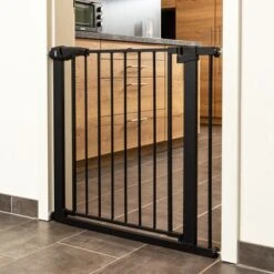 Barrera Negra TIAKI Con 7 Cm De Extensión Para Perros -Mascota Tienda 334696 tiaki dog gate black fg 8149 0