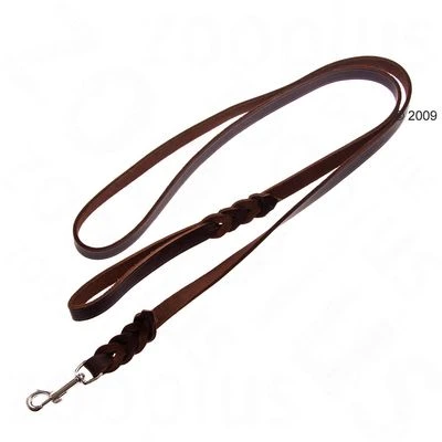 Correa De Cuero Marrón Con Gancho Trenzado Heim Para Perros 3 Correa De Cuero Marrón Con Gancho Trenzado Heim Para Perros