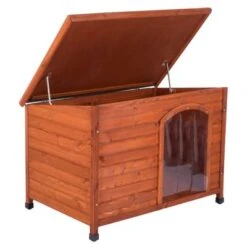 Caseta De Madera Woody Premium Con Puerta Para Perros 35 Caseta De Madera Woody Premium Con Puerta Para Perros -Mascota Tienda 70354 hundehuette flachdach fg 1120016 6