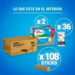 PURINA Dentalife Snacks Dentales Para Perros Pequeños (7-12 Kg) -Mascota Tienda 982205 what s inside small es 2 4