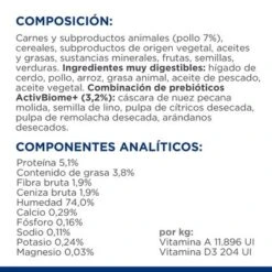 Hill's Gastrointestinal Biome Prescription Diet Con Pollo Para Perros -Mascota Tienda atf 607719 ingredient panel 1 7