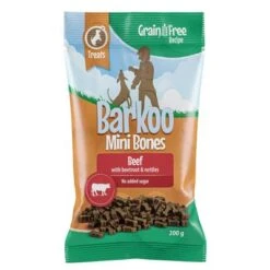 Barkoo Mini Bones Sin Cereales - Pack Ahorro 14 Barkoo Mini Bones Sin Cereales - Pack Ahorro -Mascota Tienda barkoo minibones gf 200g beef 1000x1000 0